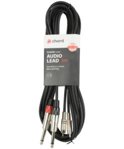 Citronic/Chord 2 x RCA Plugs to 2 x 6.3mm (1/4") Mono Jack Plugs 3m