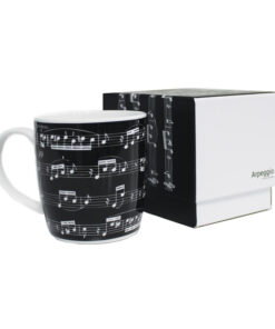 Arpeggio Music Notes Bone China Mug Black