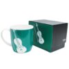 Silhouette Violin Bone China Mug Teal 2 Image for Silhouette Violin Bone China Mug Teal