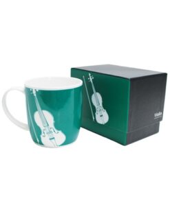 Silhouette Violin Bone China Mug Teal