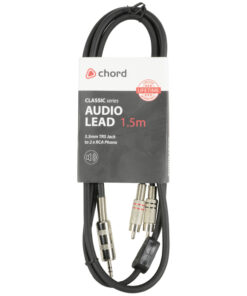 Citronic/Chord 3.5mm Stereo Mini Jack to 2 x RCA Plugs 1.5m