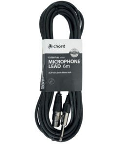 Chord XLR- 6.3mm Jack Unbalanced Microphone Cable 6m/20ft Black