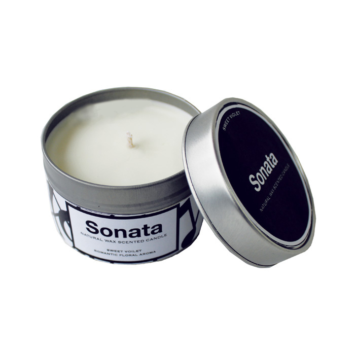 Sonata Scented Candle In A Tin 'Sweet Violet' 3 Sonata Scented Candle In A Tin 'Sweet Violet'