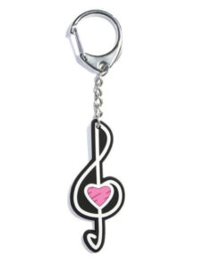 PVC Key Ring Heart Treble Clef