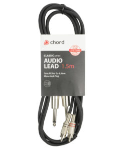Citronic/Chord 2 x RCA Plugs to 2 x 6.3mm (1/4") Mono Jack Plugs 1.5m