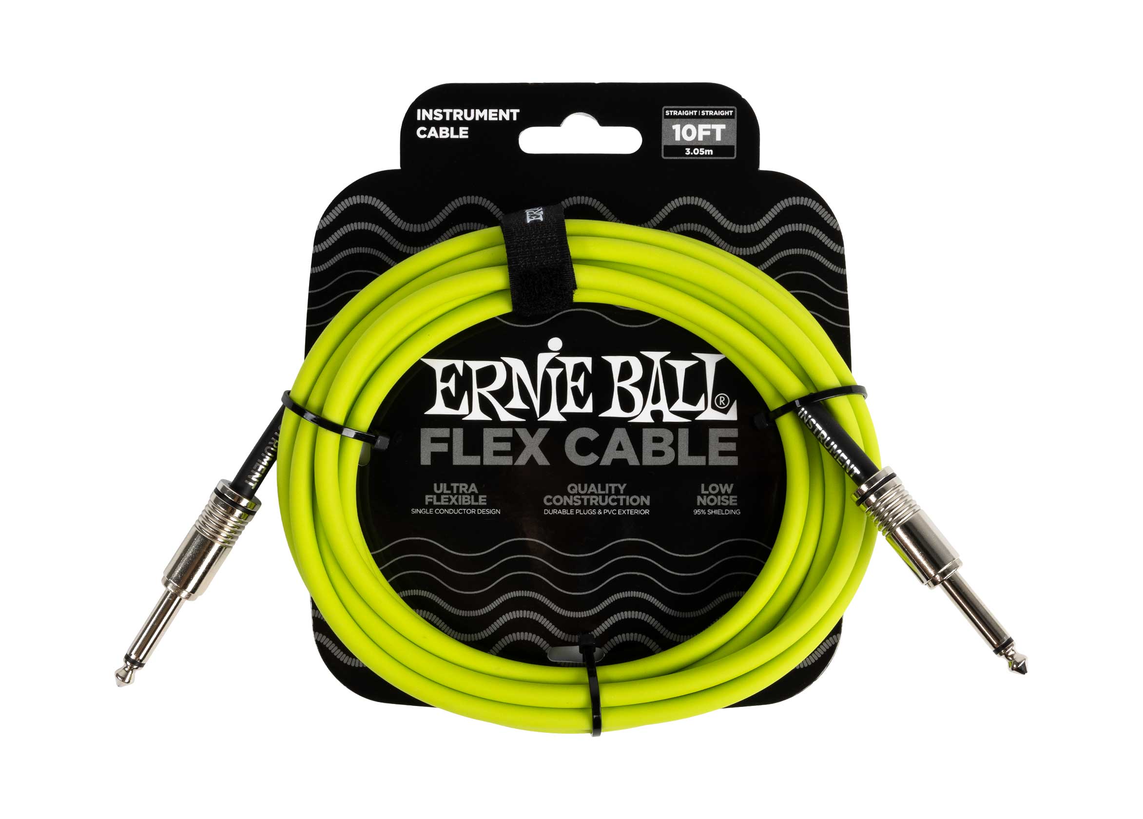 Ernie Ball Flex Instrument/Guitar Cable 10ft/3m Green 3 Ernie Ball Flex Instrument/Guitar Cable 10ft/3m Green