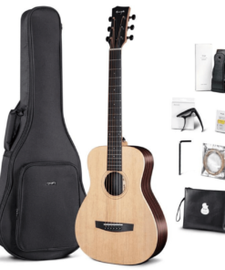 Enya EB-X1 Pro Solid Spruce Top Mini Acoustic Guitar with Effects Natural