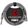 Kirlin Fabric Instrument/Guitar Cable 10ft/3m Straight-Angle Black 2 Image for Kirlin Fabric Instrument/Guitar Cable 10ft/3m Straight-Angle Black