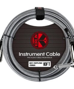 Kirlin Fabric Instrument/Guitar Cable 10ft/3m Straight-Angle Black