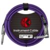 Image for Kirlin Fabric Instrument/Guitar Cable 10ft/3m Straight-Angle Purple