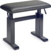 Stagg Hydraulic Keyboard/Piano Bench Matt Black With Leather Top