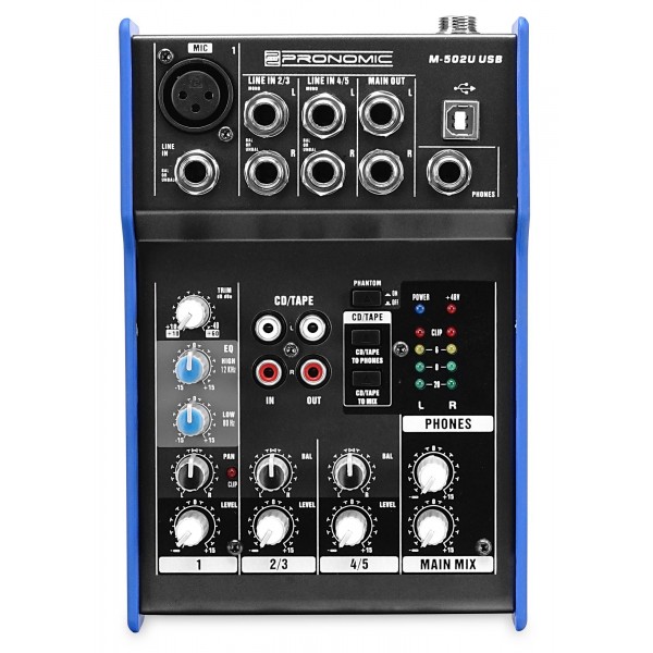 Pronomic M-502U 5 Channel USB Compact Mixer 4 Pronomic M-502U 5 Channel USB Compact Mixer - Image 2