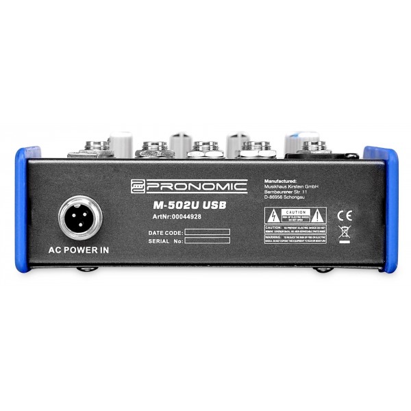 Pronomic M-502U 5 Channel USB Compact Mixer 6 Pronomic M-502U 5 Channel USB Compact Mixer - Image 4