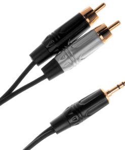 Alternative view of QuikLok 'JUST' 3.5mm Stereo Mini Jack to 2 x Phono (RCA) Plugs 6.5ft/2m Black