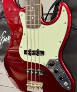 Vintage VJ74 Reissued Jazz Electric Bass Guitar Candy Apple Red - Image 9