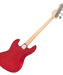 Vintage VJ74 Reissued Jazz Electric Bass Guitar Candy Apple Red - Image 5