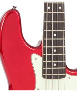 Vintage VJ74 Reissued Jazz Electric Bass Guitar Candy Apple Red - Image 3