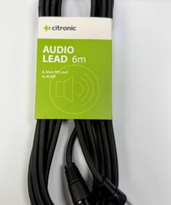 Citronic 6.3mm (1/4") Stereo (TRS) Jack Plug to XLR Male Plug 20ft/6m Black