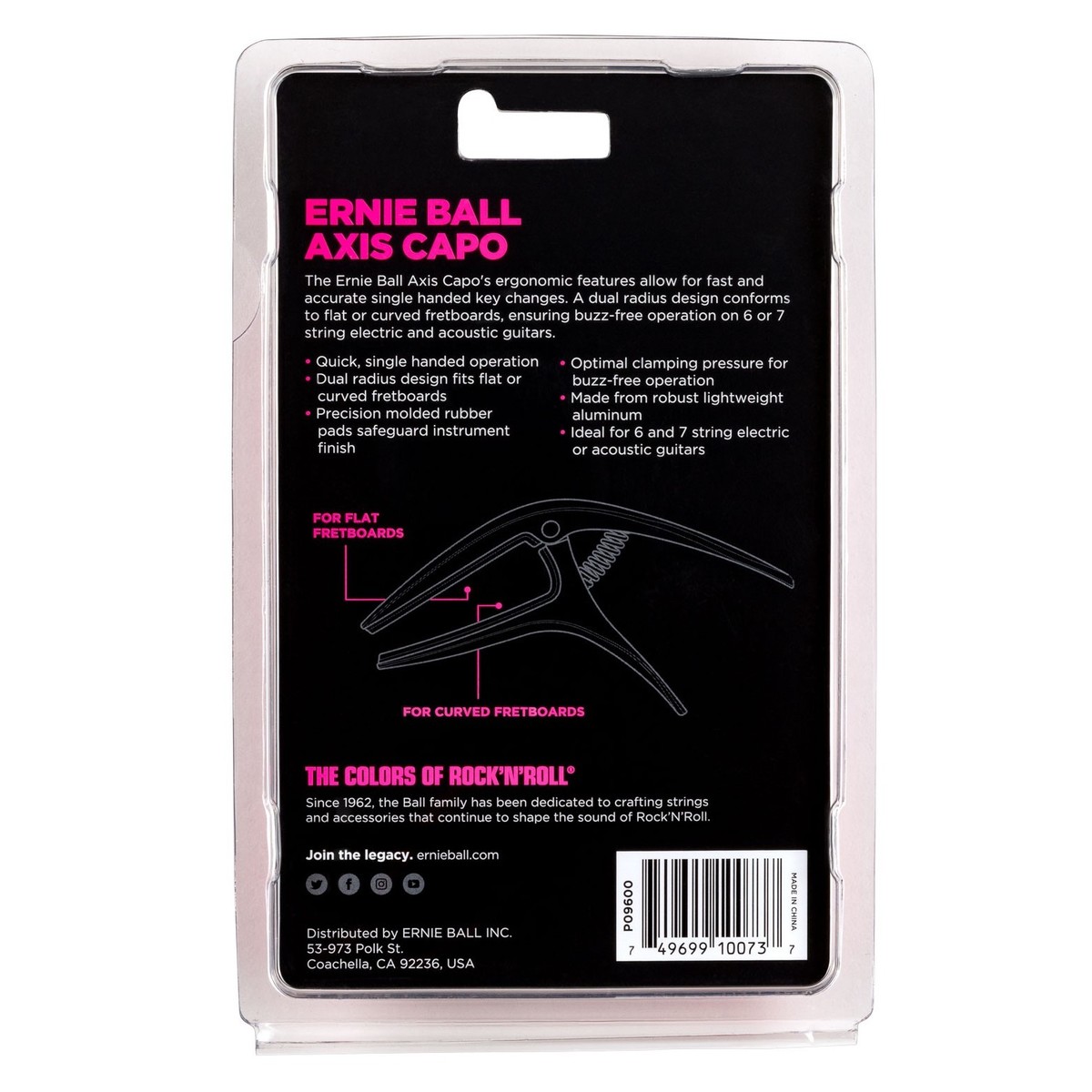 Ernie Ball Axis Capo Black 5 Ernie Ball Axis Capo Black - Image 3