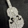 Cello Brooch With Crystals