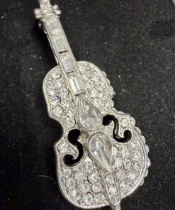 Cello Brooch With Crystals