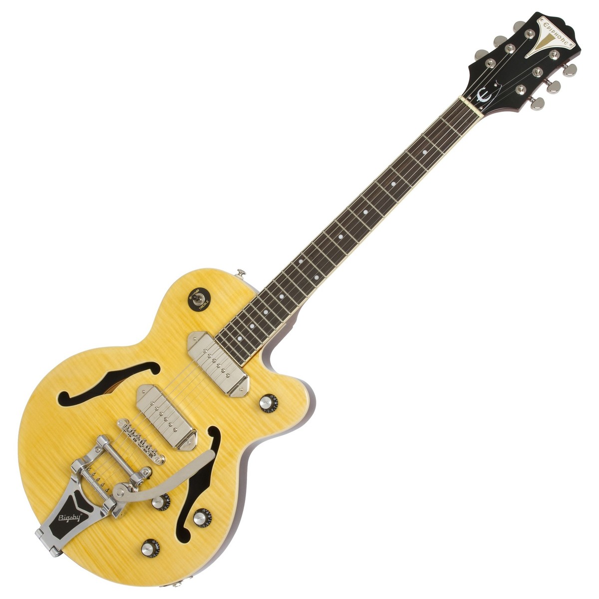 Epiphone Wildkat Semi Hollow Electric Guitar With Bigsby Antique Natural 3 Epiphone Wildkat Semi Hollow Electric Guitar With Bigsby Antique Natural