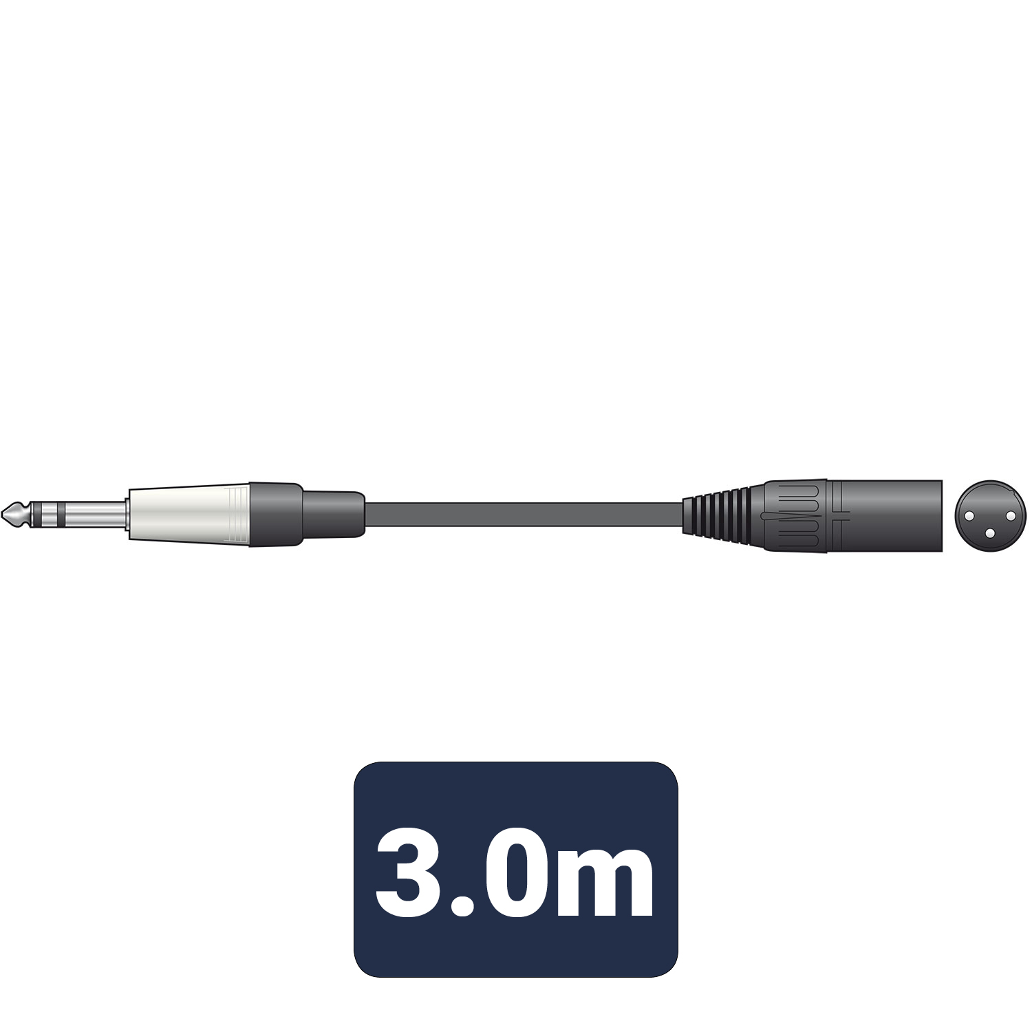 Citronic XLR Male - TRS 6.3mm (1/4") Jack Audio Cable 3m/10ft Black 5 Citronic XLR Male - TRS 6.3mm (1/4") Jack Audio Cable 3m/10ft Black - Image 3