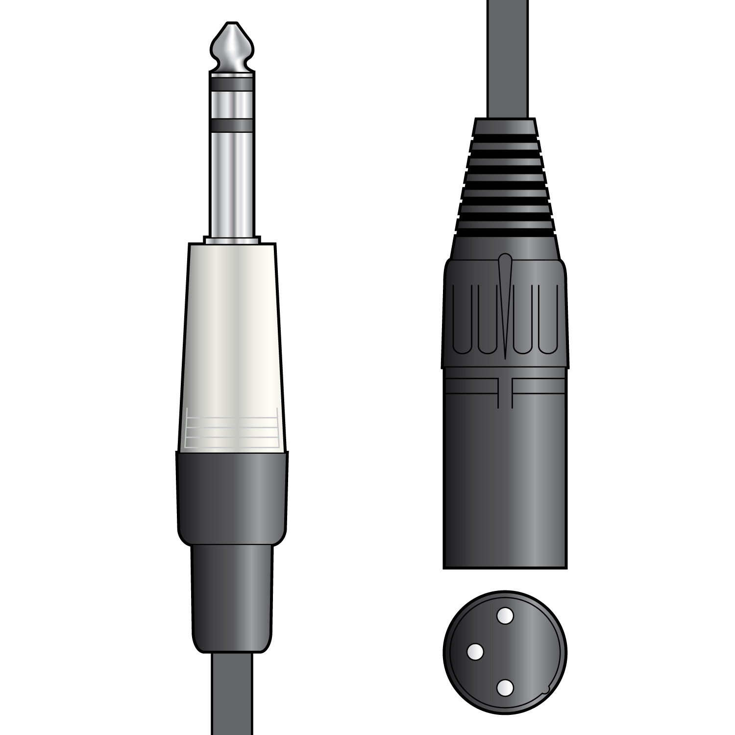 Citronic XLR Male - TRS 6.3mm (1/4") Jack Audio Cable 3m/10ft Black 4 Citronic XLR Male - TRS 6.3mm (1/4") Jack Audio Cable 3m/10ft Black - Image 2