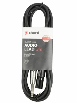Citronic XLR Male - TRS 6.3mm (1/4") Jack Audio Cable 3m/10ft Black 3 Citronic XLR Male - TRS 6.3mm (1/4") Jack Audio Cable 3m/10ft Black
