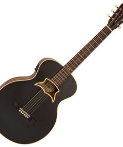 Vintage 'Raven' Paul Brett Electro-Acoustic Guitar Satin Black (VRA900EA)